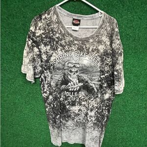 Y2K Harley Davidson Biker T-shirt Sz XL HUGE Skull Logo Unisex Men Women